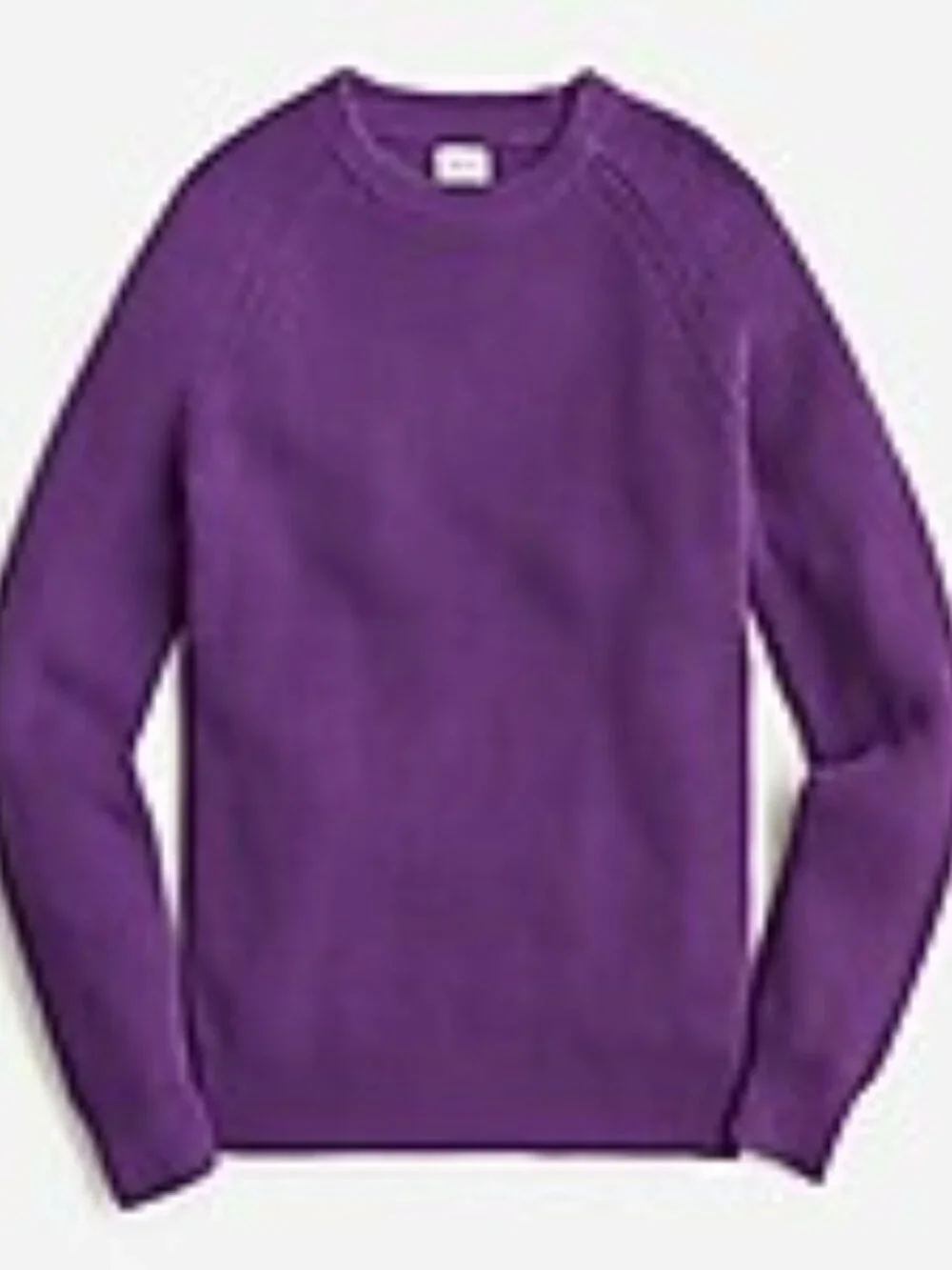 Mens J Crew Heritage Cotton Shaker-Stitch Sweater - Purple - Very Cozy